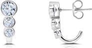 Crislu Cubic Zirconia Huggie Hoop Earrings
