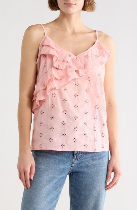 Double Ruffle Eyelet Cami