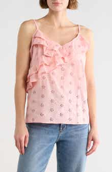 Forgotten Grace Double Ruffle Eyelet Cami