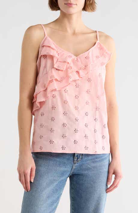 Forgotten Grace Double Ruffle Eyelet Cami