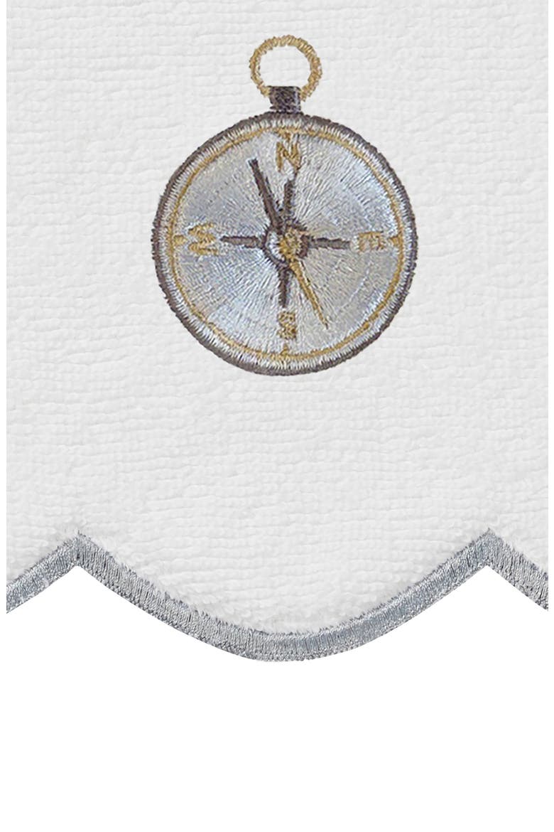 6-Piece Sea Joy Embroidered Turkish Cotton Towel Set, Alternate, color, WHITE/ GRAY