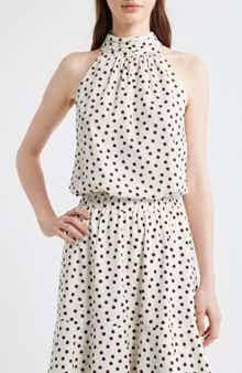 Shirred Neck Sleeveless Top