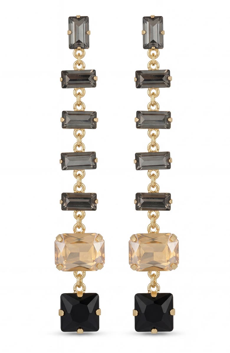 AREA STARS Raven Crystal Earrings, Main, color, Black, Gold