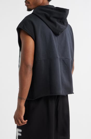 Logo Sleeveless Cotton Fleece Hoodie