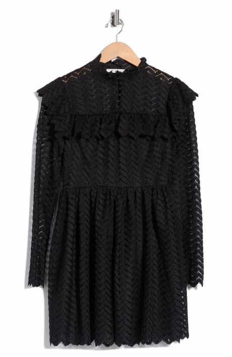 Chevron Lace Long Sleeve Dress