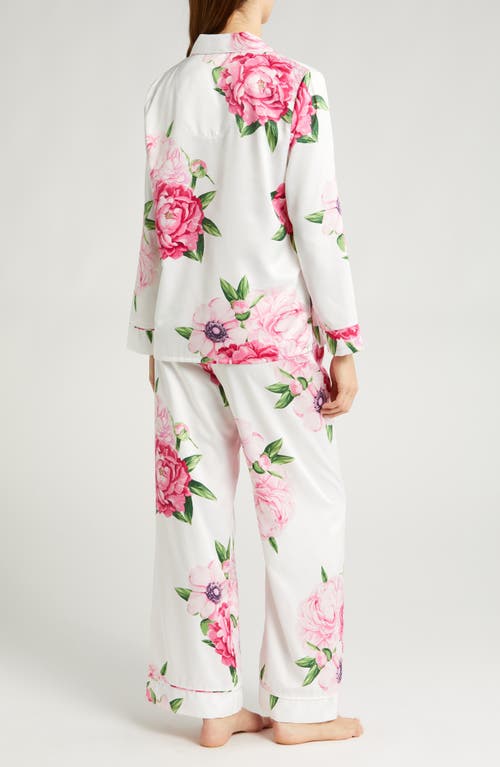 Felina Adrienne Print Satin Pajamas In Bloom