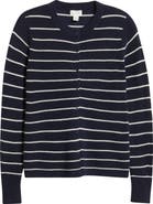 Caslon® Crewneck Wool Blend Cardigan