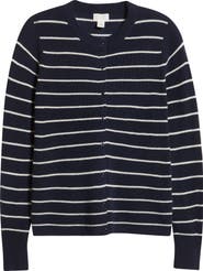 Caslon® Crewneck Wool Blend Cardigan