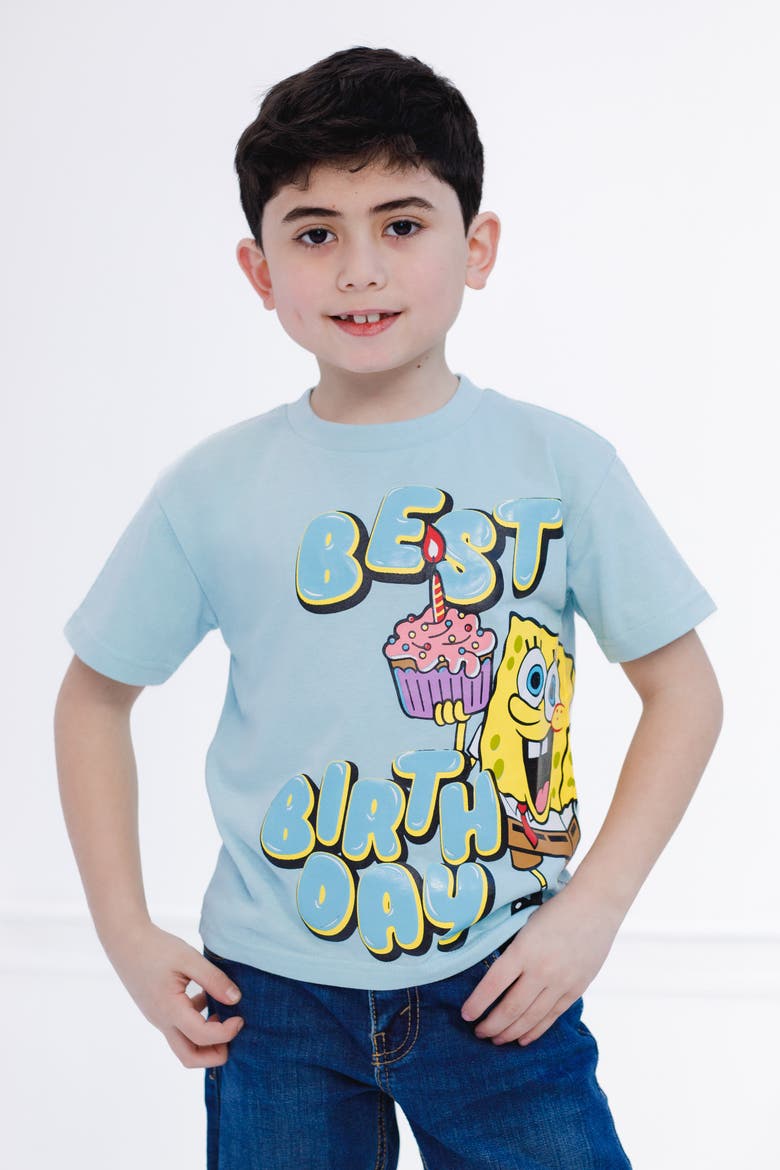 Birthday T-Shirt, Alternate, color, SpongeBob Patrick Blue