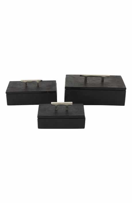 UMA Contemporary Set of 3 Decorative Marble Boxes