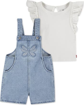 Flutter Sleeve Top & Overalls Set