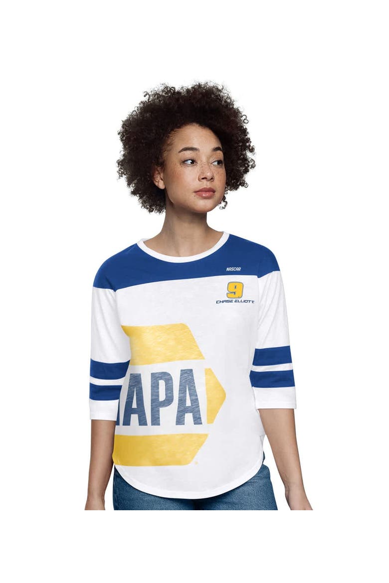 Women's Starter  White Chase Elliott Grand Slam 3/4-Sleeve T-Shirt, Main, color, White