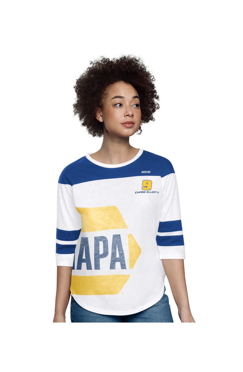 STARTER Women's Starter  White Chase Elliott Grand Slam 3/4-Sleeve T-Shirt, Main, color, White