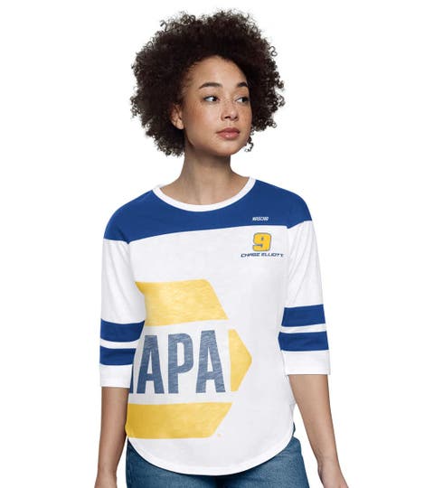 Women's Starter  White Chase Elliott Grand Slam 3/4-Sleeve T-Shirt