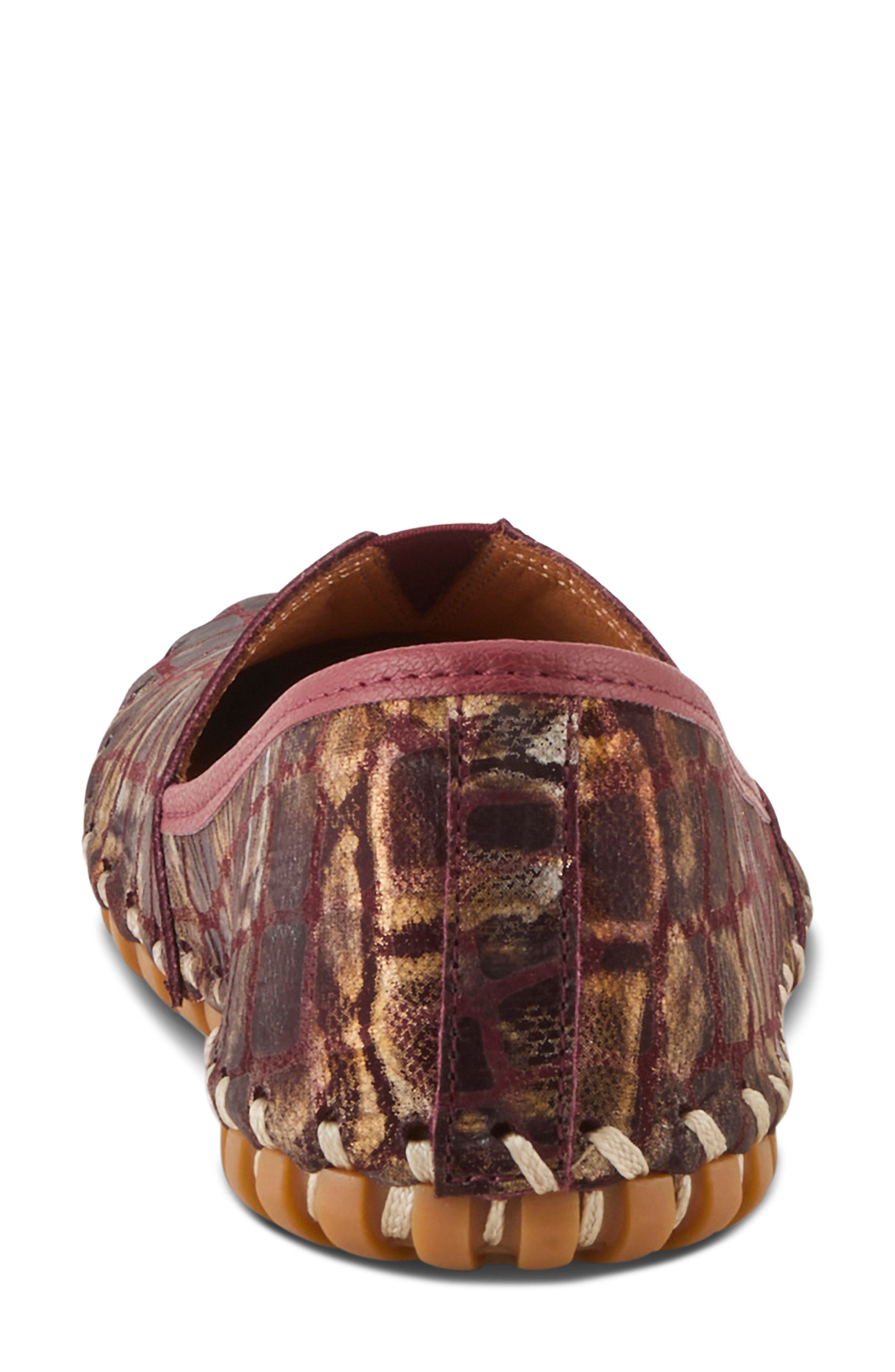 Spring Step Kathaleta Spice Slip On Flat, Alternate, color, Bordeaux Multi