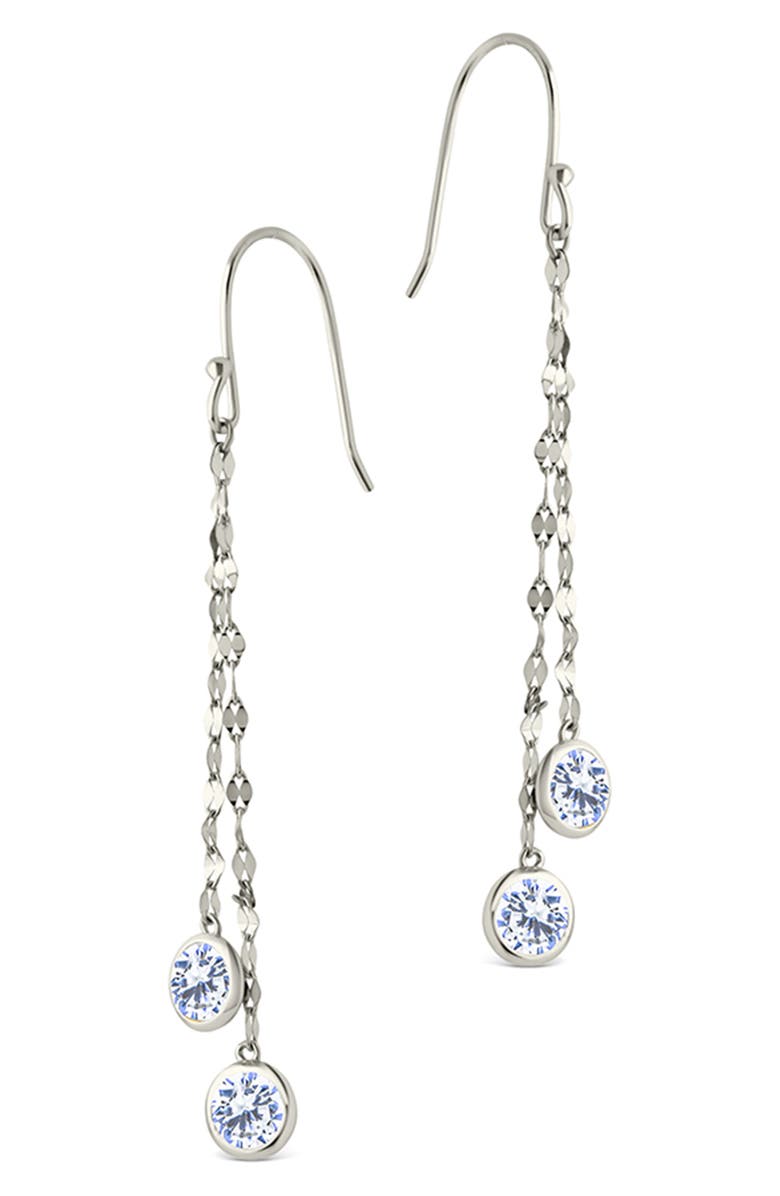 Sterling Forever Idaline Cubic Zirconia Drop Earrings, Alternate, color, 