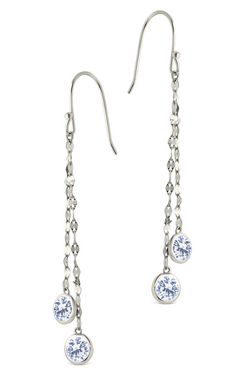 Sterling Forever Idaline Cubic Zirconia Drop Earrings In Silver