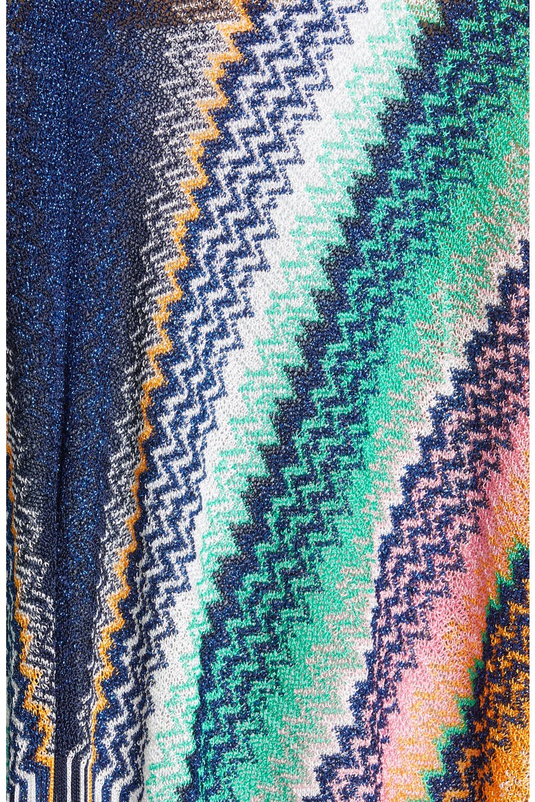Metallic Zigzag Poncho, Alternate, color, BLUE MULTI