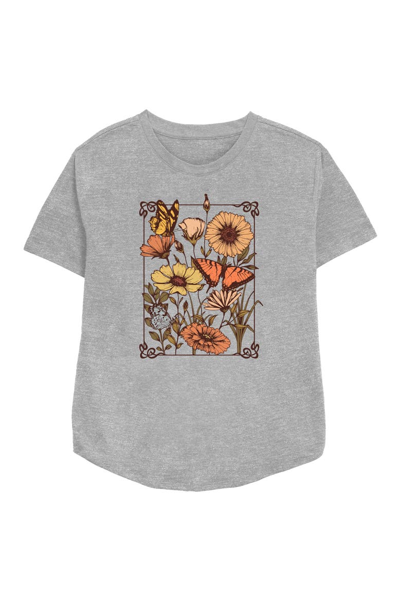 Women's Lost Gods Floral Sketch  Graphic T-Shirt, Main, color, Athletic Heather
