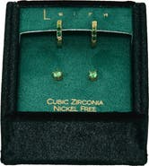 Leith Set of 2 Cubic Zirconia Stud & Huggie Hoop Earrings