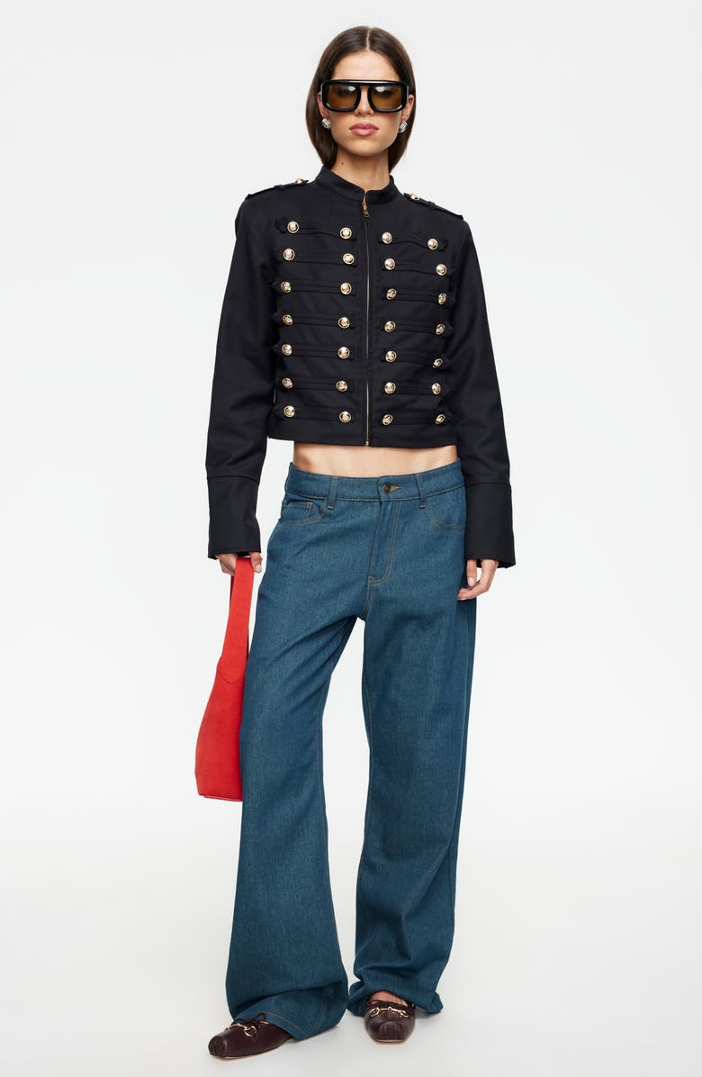 LIONESS Rush Hour Crop Jacket, Alternate, color, Onyx