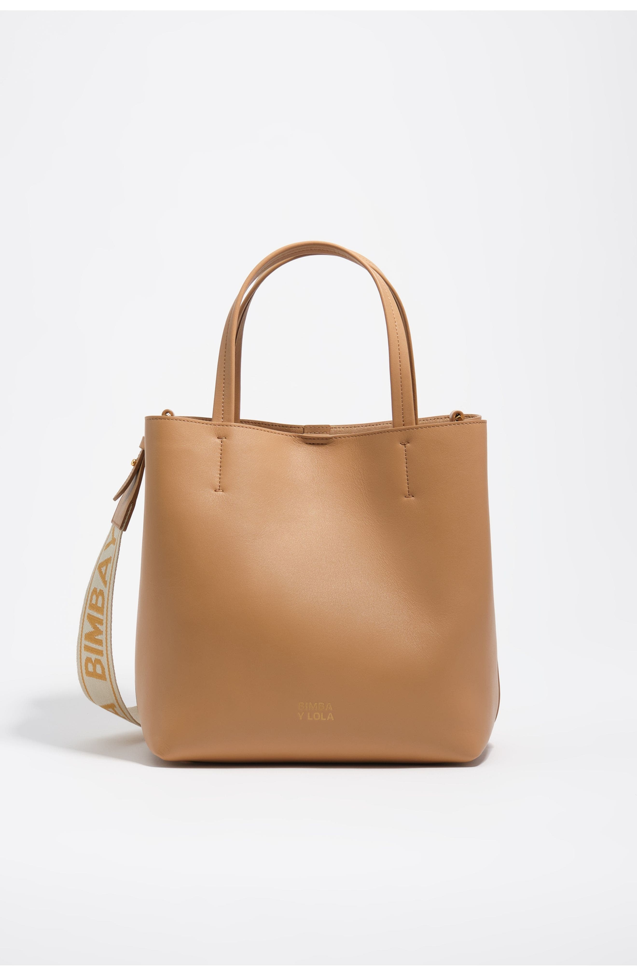 Bimba y Lola Medium Leather Chihuahua bag, Main, color, Hazelnut