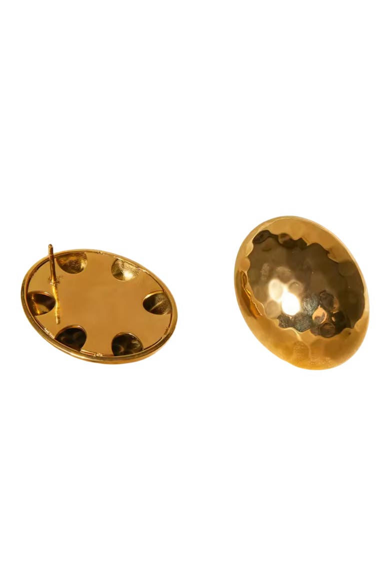 Rounded Stud Earrings, Alternate, color, GOLD