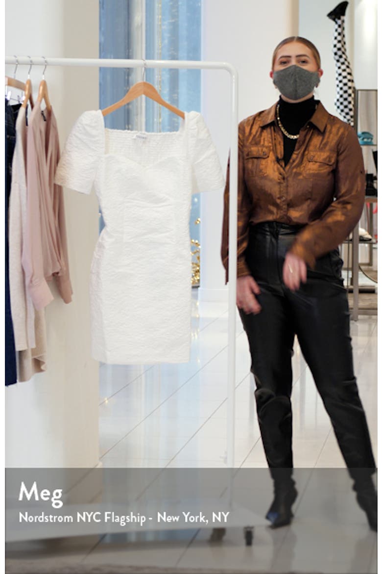 Feminise Textured Puff Sleeve Minidress video