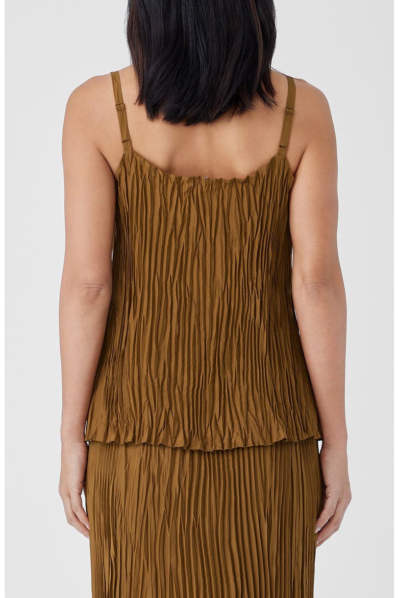 Crinkled Silk Camisole, Alternate, color, BRONZE