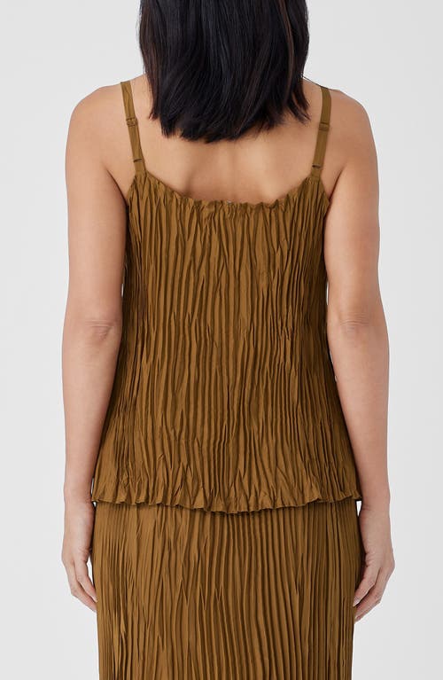 Eileen Fisher Crinkled Silk Camisole In Bronze