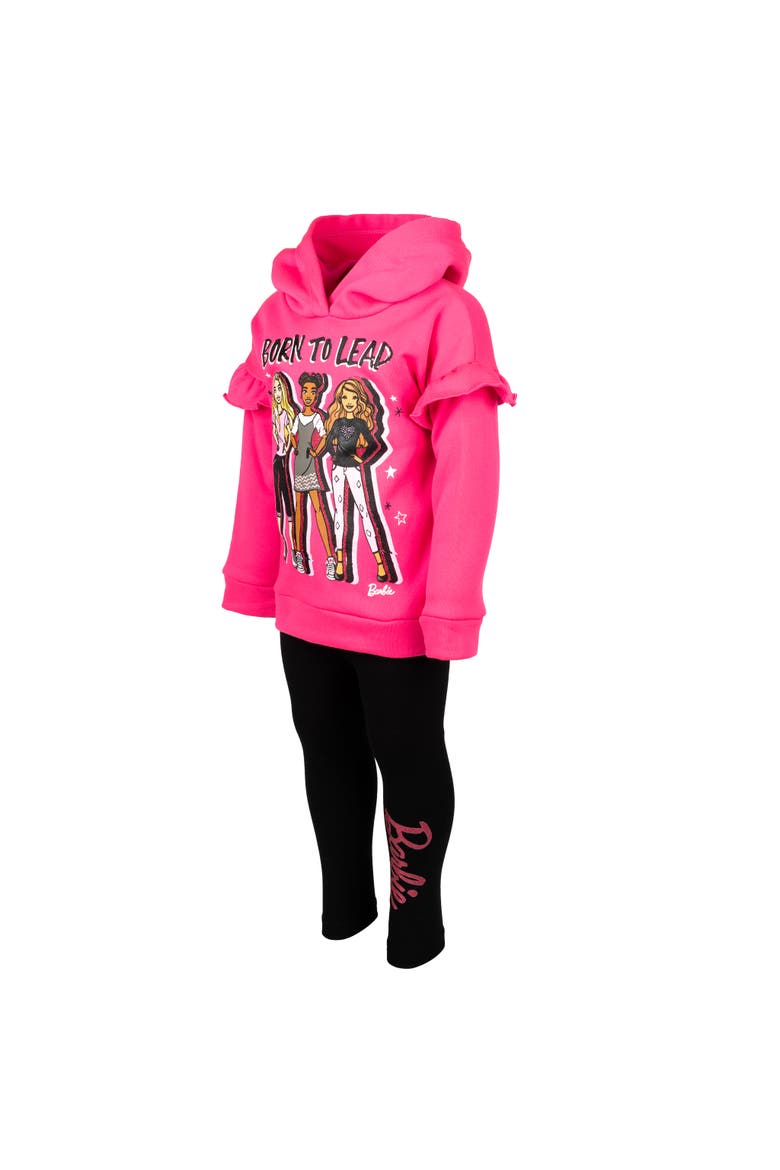 2-Piece Fleece Hoodie and Leggings Set, Alternate, color, Fuchsia Black