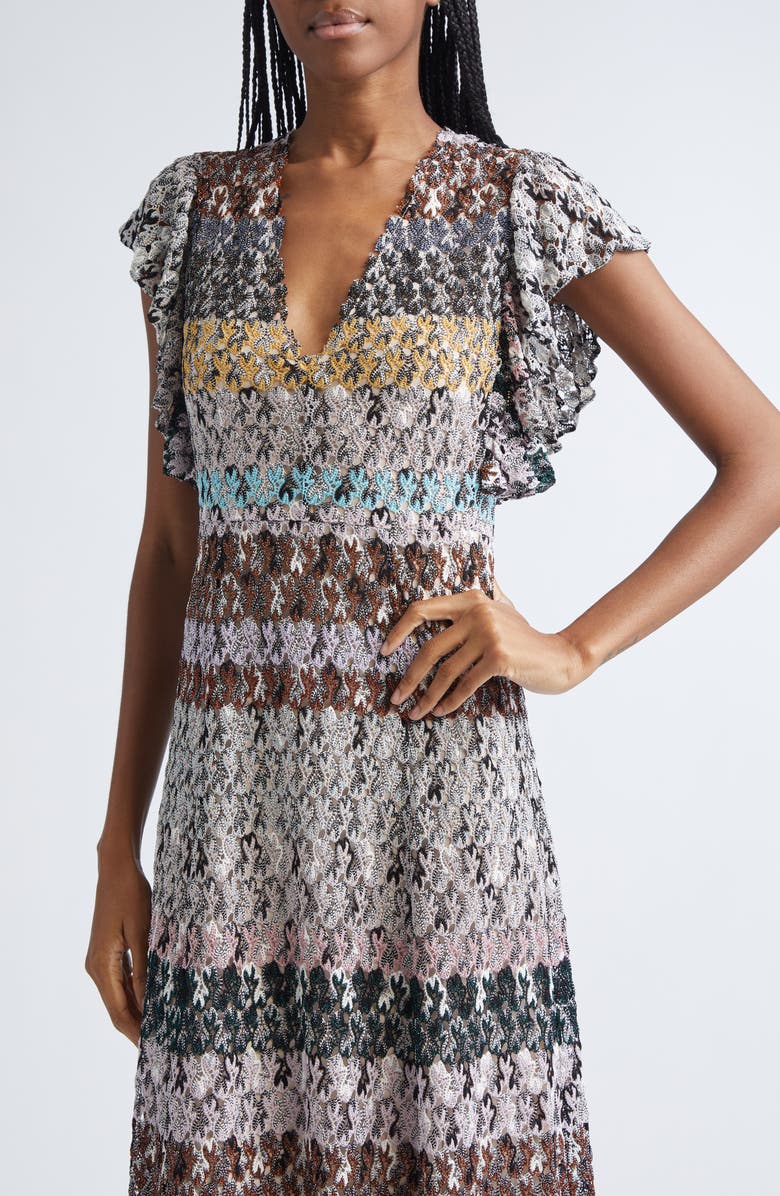 Missoni Knit Metallic Lace Maxi Dress, Alternate, color, Beige Multicolor Tones