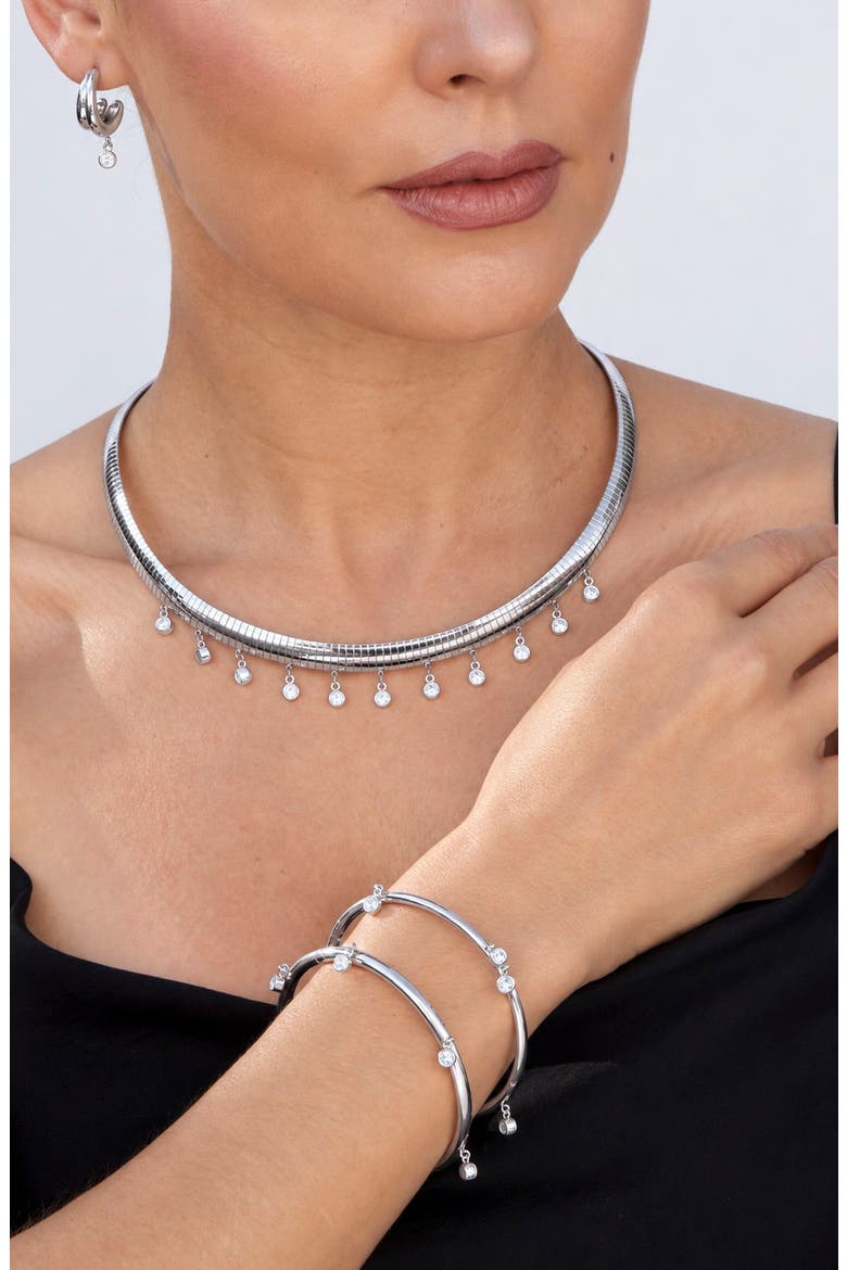 Bezel Duo Bangle Set, Alternate, color, WHITE