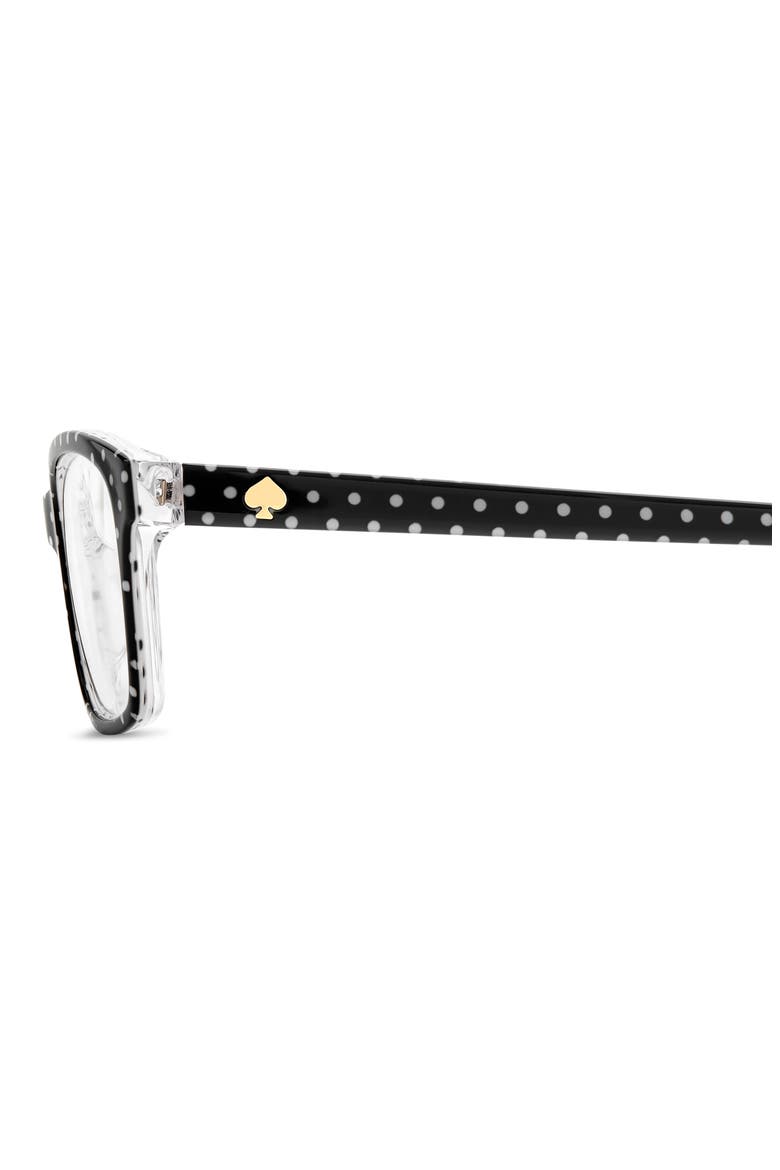 catrina 51mm rectangular optical glasses, Alternate, color, BLACK PATTERN WHITE
