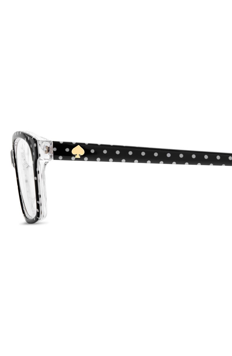 Kate Spade New York catrina 51mm rectangular optical glasses, Alternate, color, Black Pattern White