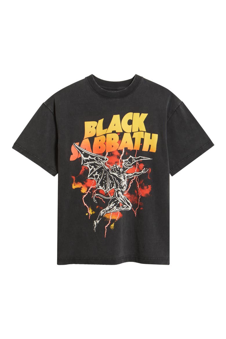 Oversize Black Sabbath Fly Graphic T-Shirt, Alternate, color, WASHED BLACK