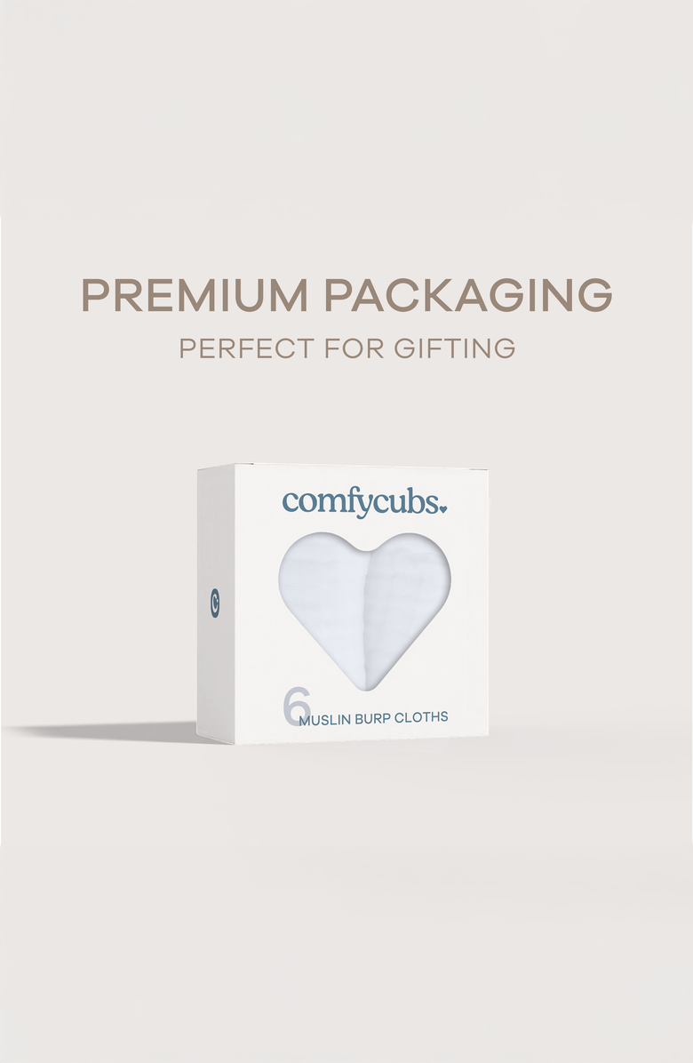 Comfy Cubs Muslin Burp Cloths - Pack of 6, Alternate, color, White