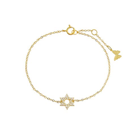 Pavé Star Of David Charm Bracelet