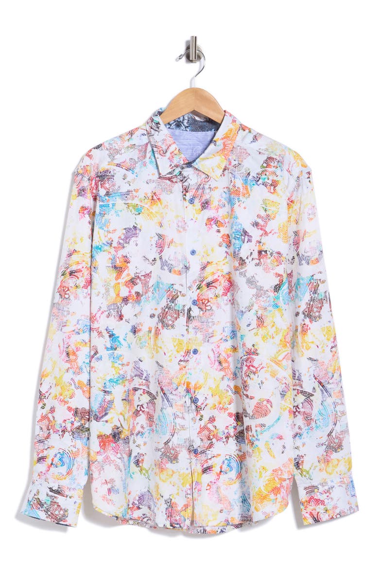 Splash of Color Print Cotton Shirt, Main, color, MULTI