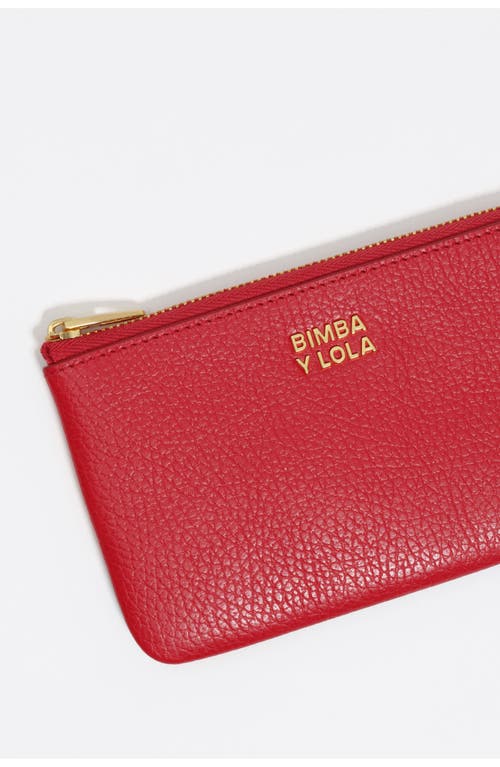 Bimba Y Lola Small Rigid Leather Coin Purse In Red