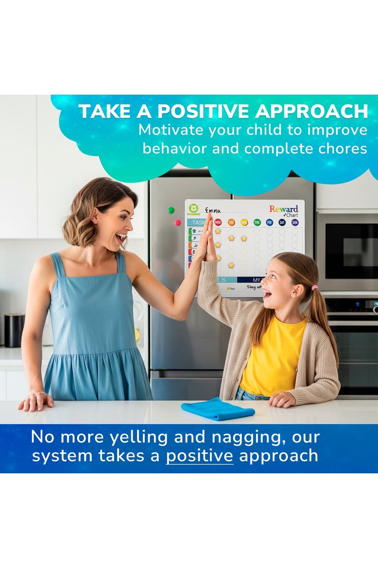 Magnetic Chore Chart for Kids - Visual Responsibility and Behavior Board for Children, Toddlers, and Teens, Alternate, color, 84 Magnets & 102 Stars