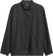 Eileen Fisher Stand Collar Linen Jacket
