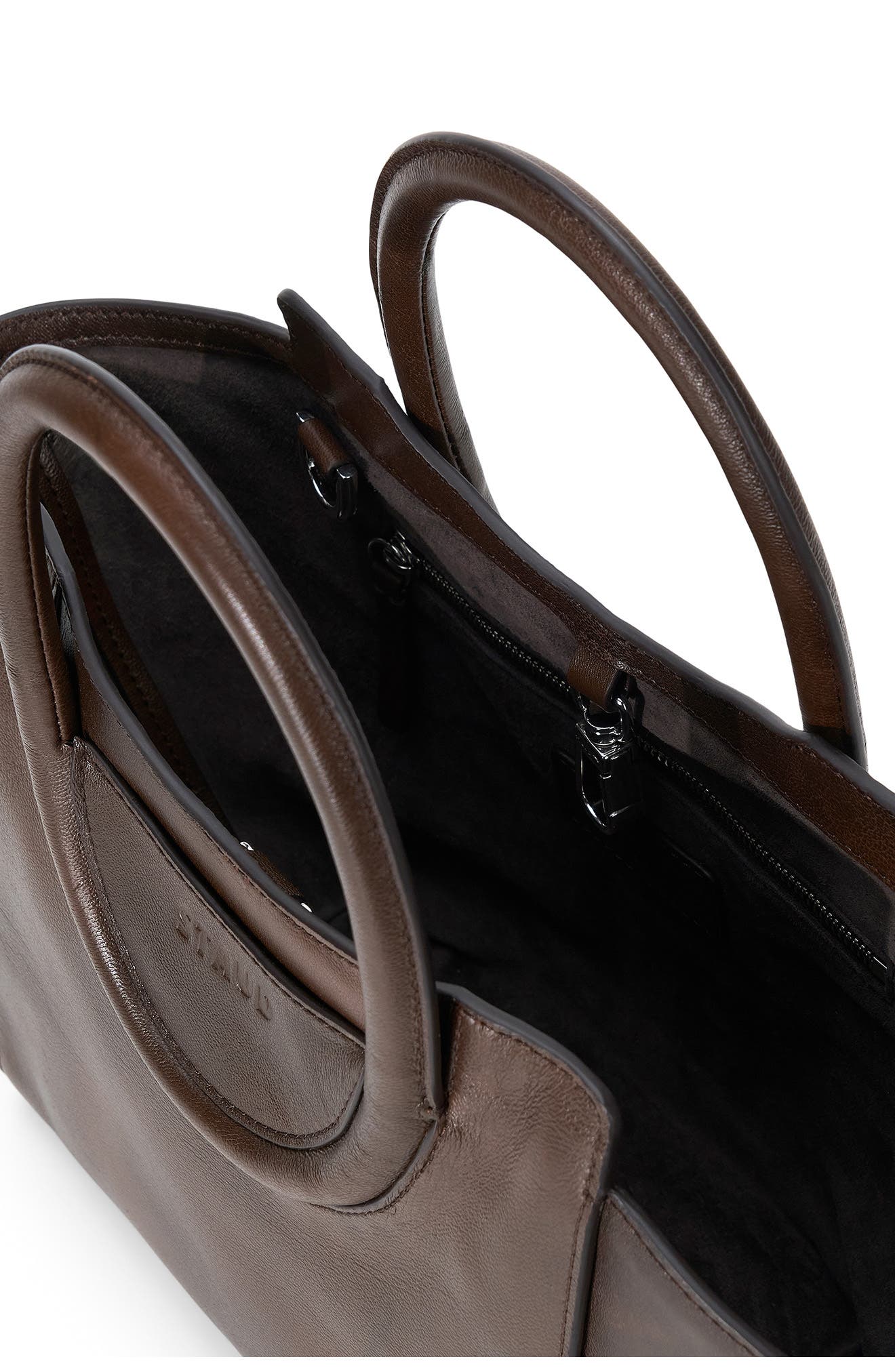 STAUD Mini Maude Leather Tote, Alternate, color, Espresso