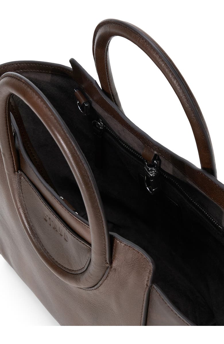 STAUD Mini Maude Leather Tote, Alternate, color, Espresso