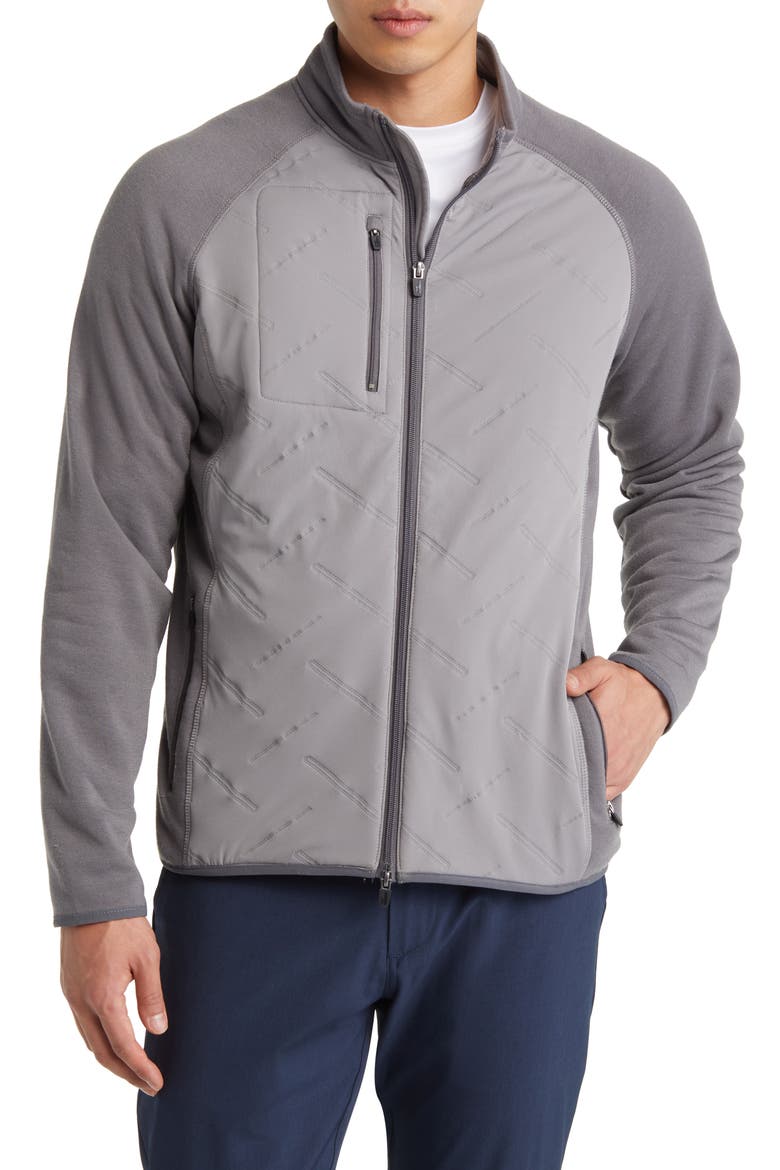 Mario Mix Media Water Repellent Zip-Up Jacket, Alternate, color, CHARCOAL