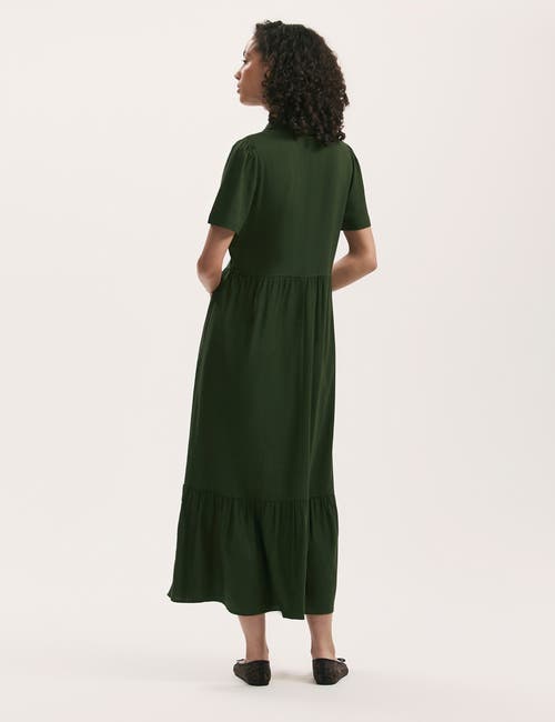 Finery London Tania Linen Blend Midi Shirt Dress In Brown