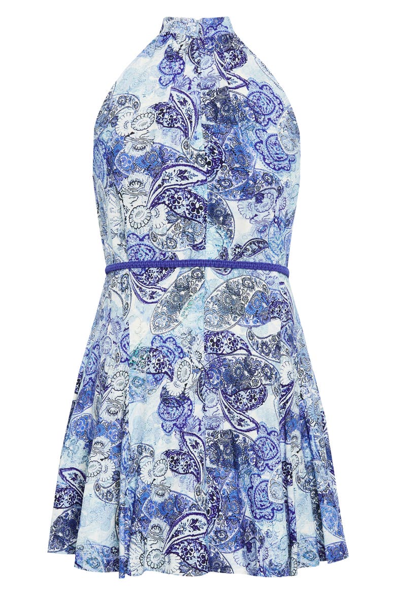 Beauty Sleeveless Tie Waist Dress, Alternate, color, BLUES BEAUTY