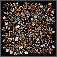 Jessie Zhao New York Double Sided Silk Scarf Of Night's Enchanted Garden