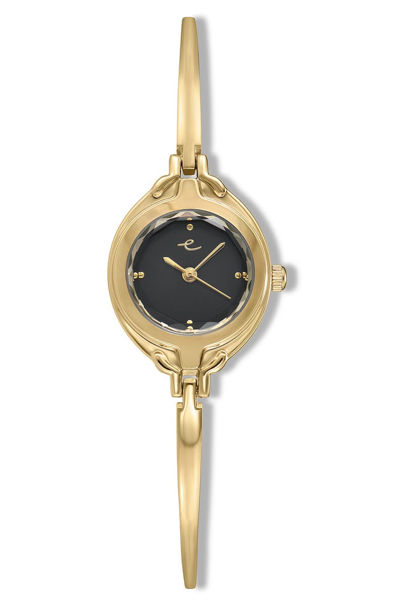 Ettika Dainty Bangle Bracelet Watch, Main, color, Black And Gold