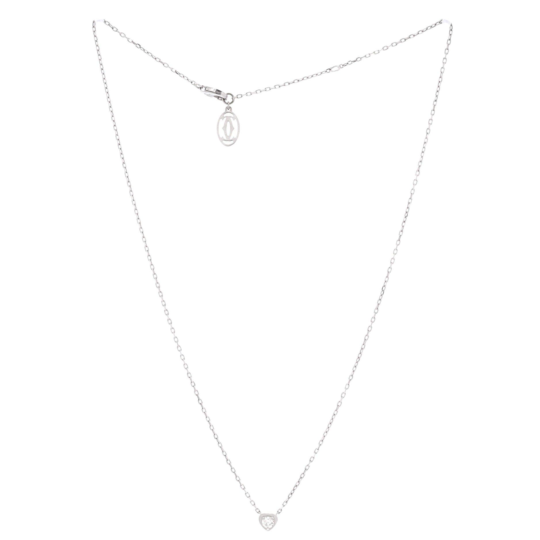 D'Amour Heart Pendant Necklace 18K White Gold with Diamond, Alternate, color, Metallic Gold